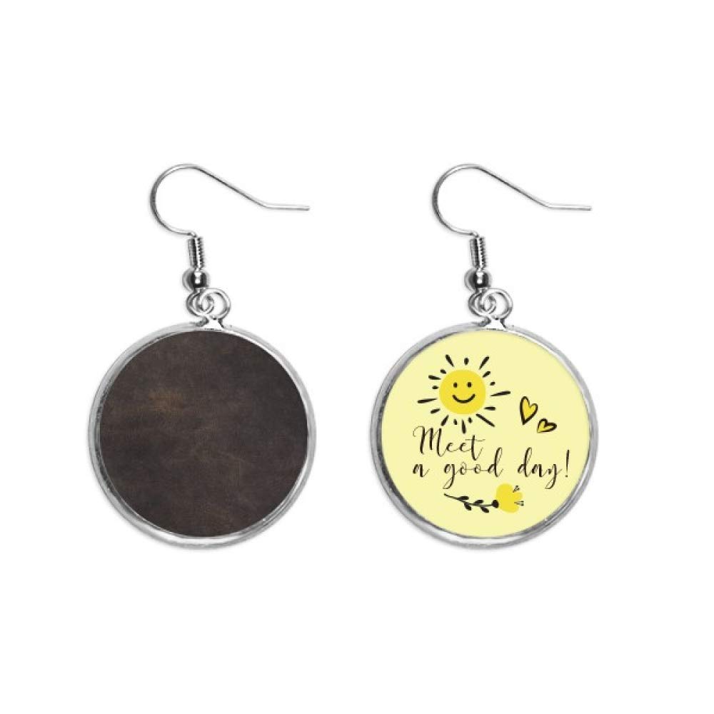 Boucles d'oreilles cuir noir tournesol Medium légères pour oreilles sensibles