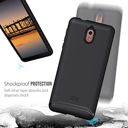 Nokia 3.1 Case, TUDIA [Merge Series] Dual Layer Heavy Duty Reinforced Military Standard Extreme Drop Protection/Rugged with Slim Case for Nokia 3.1 [ONLY Compatible with Nokia 3.1] (Matte Black)