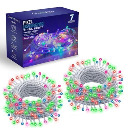 One94Store 24 Ft LED Pixel String Lights | 360° Copper Wire Multi...