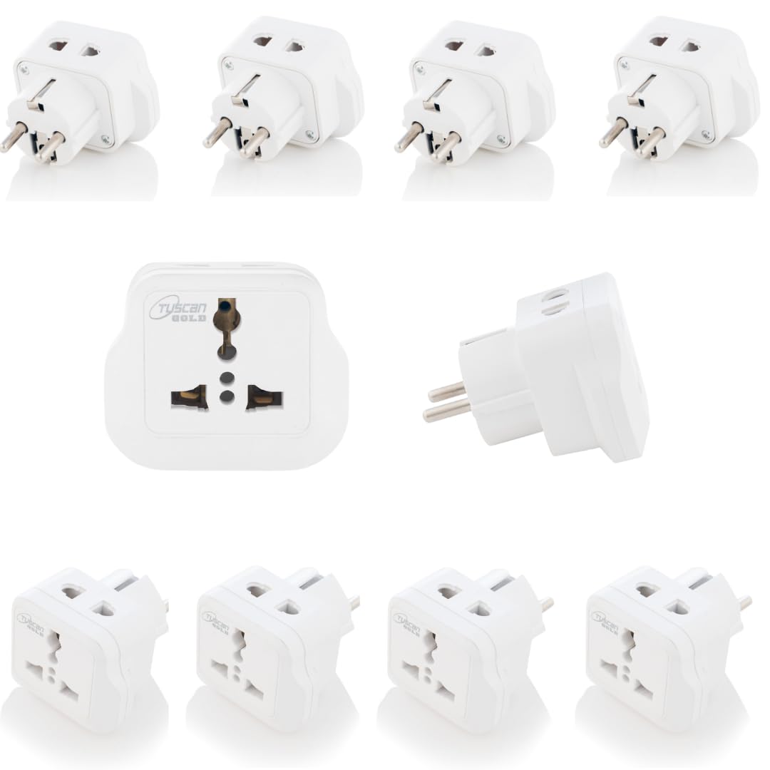 Hiplasst® Type E/F Schuko Converter Plug (Pack of 10) for Europe, France, Germany – Dual Universal Socket | 3-Pin + 2-Pin Multiplug Adapter for Indian Devices | Travel Plug for Europe | Compact & Safe-image-20