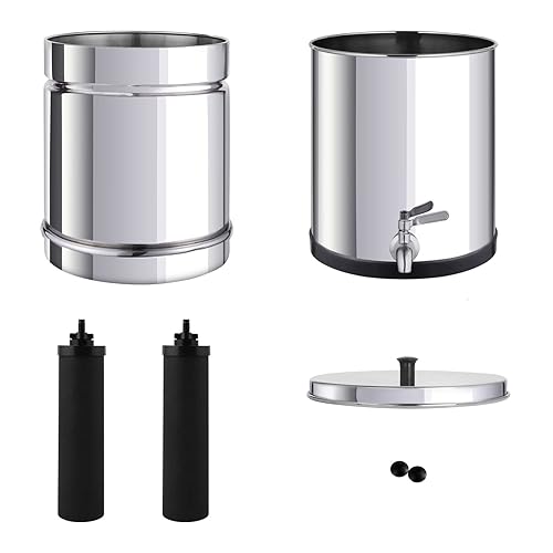 Miniatura 2 de BOKKRALL NSFANSI 42 y 372 Sistema de filtro de agua alimentado por gravedad estándar de acero inoxidable Sistema de filtro de agua de 2.25 galones