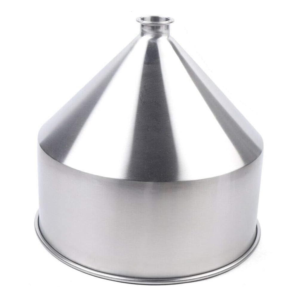 Tolva para máquina de llenado de 10L-50L, Embudo Resistente de Acero Inoxidable 304, tolva para llenado de líquidos y pastas, Tanque contenedor para Agua, Aceite, Crema, Plata, 50L, 64 mm