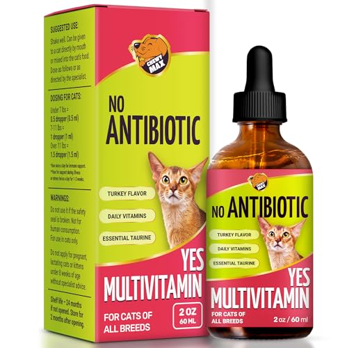 No Antibiotics for Cats &ndash; Yes Multivitamin for Cats &ndash; 1.9 Fl Oz