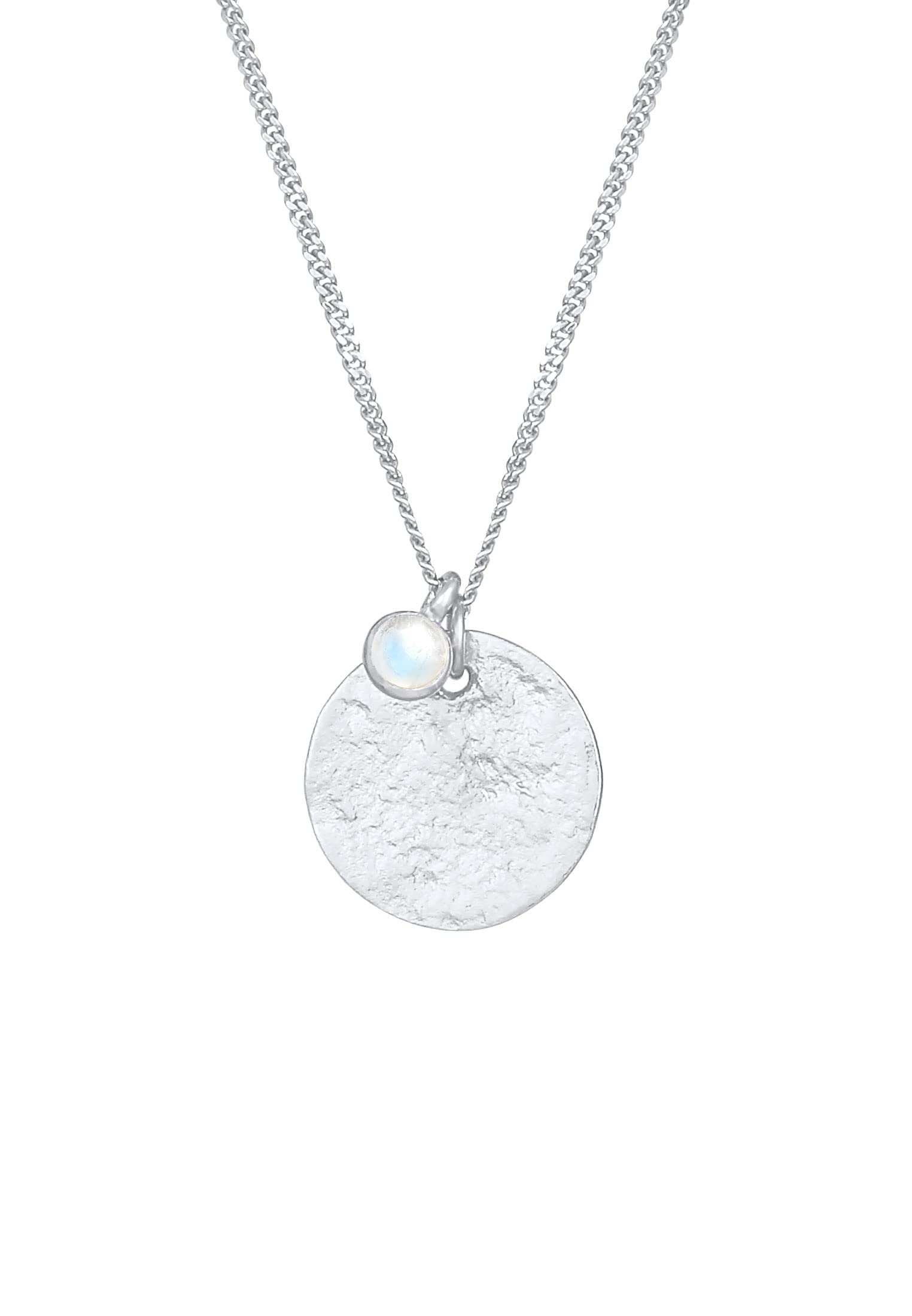 Elli Halskette Damen Plättchen Anhänger Coin Organic mit Mondstein