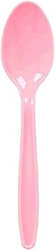 Cucharas de plástico rosa pálido Paquete de 20