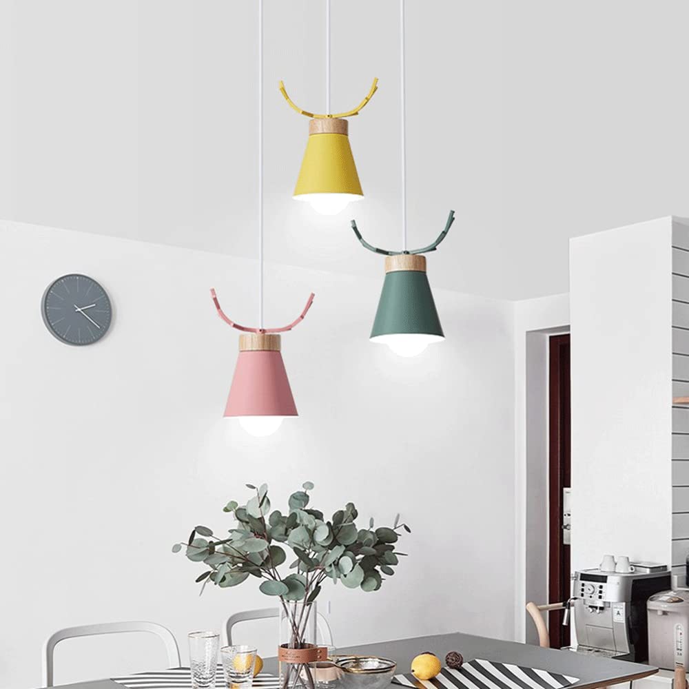 RCIDOS Con Luces Colgantes con Decoración De Astas. Pantalla Luz Techo Industrial Moderna Lámpara Colgante Creativa De Un Solo Cabezal E27 Lámpara Suspensión Elegante Pastoral para Restaurantes