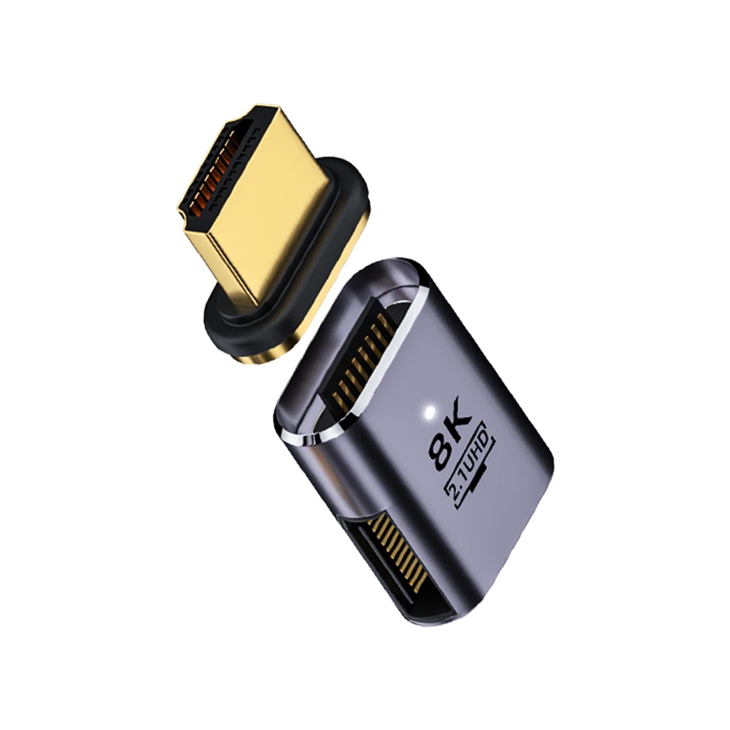 IVIVTOR Magnetic HDMI Adapter 8k - Magnetic Plug HDMI 2.1 Male to Female for TV Right