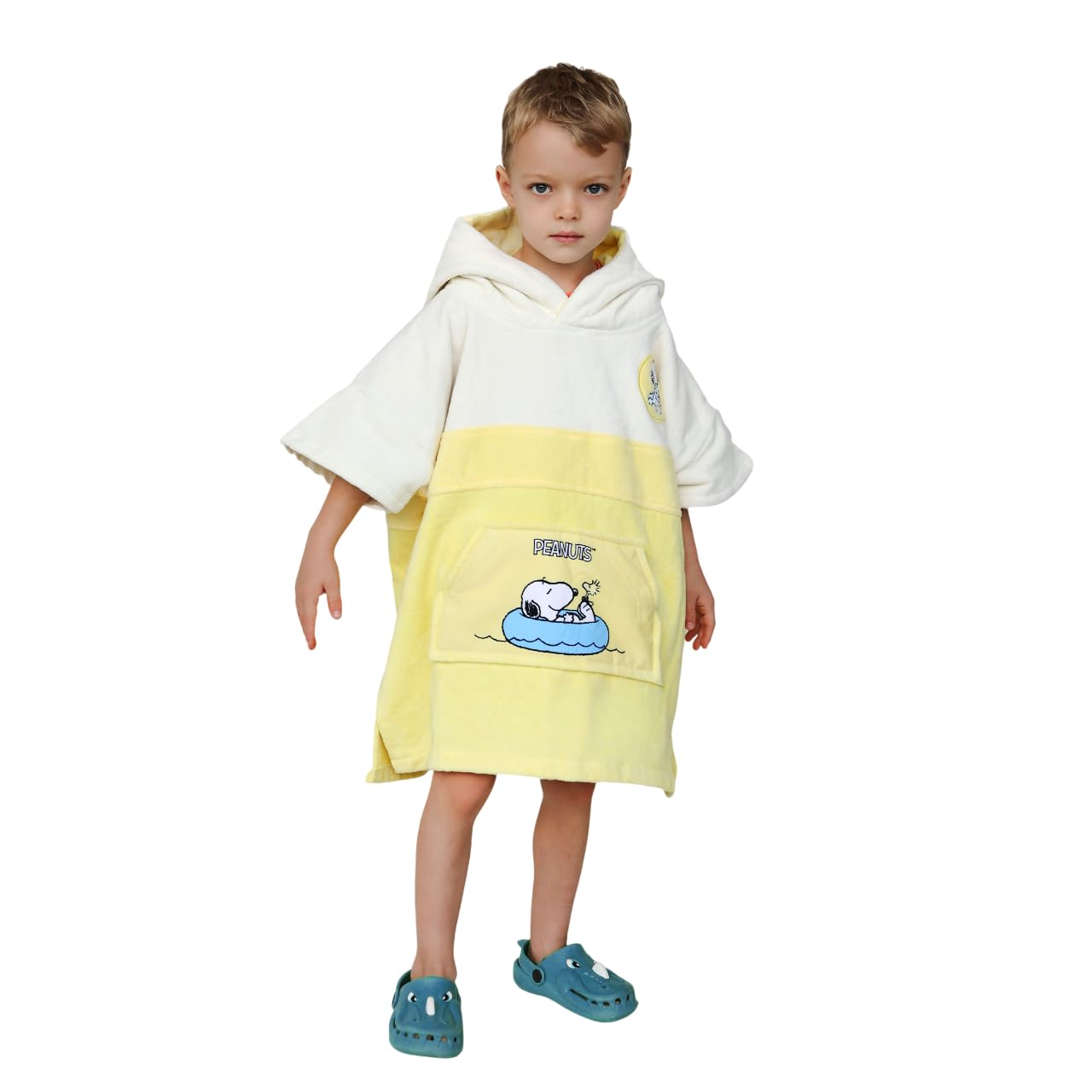 Wave Hawaii Albornoz de Playa para niños, Poncho de Surf para niños de 100% algodón, Albornoz de Playa con Capucha – Suave Toalla para niñas en la Playa, Piscina y Viaje, Tamaño, marrón Claro, XXS