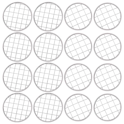 GORGECRAFT 16PCS 2 Sizes Metal Flower Lid Insert Mason Jar Frog Lids Insert Square Grid Organizer Floral Arrangement Glass Bottle Vase Covers Arranging Supplies for Regular Mouth Mason Canning Jars