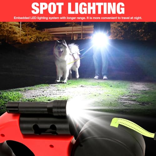 CLIUNT Doppelleine für 2 Hunde, Doppelte Einziehbare Hundeleine, Doppelte Hundeleine mit LED Licht, Hundeleine 3m, Reflektierende Hundeleine für Zwei Hunde mit 360° Drehung, für kleine Hundes