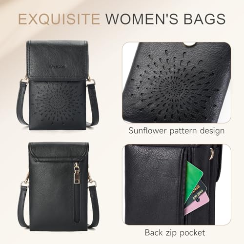 Image of APHISON Small Crossbody Bags for Women Trendy, Leather Phone Wallet Purses Handbags Card Slots with Adjustable Strap