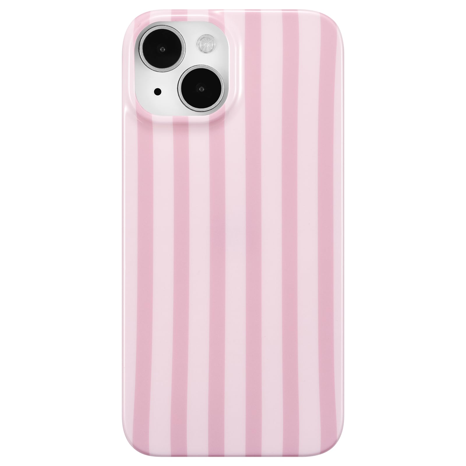 Cute Vertical Striped Case for iPhone 14 Plus/15 Plus,Pink