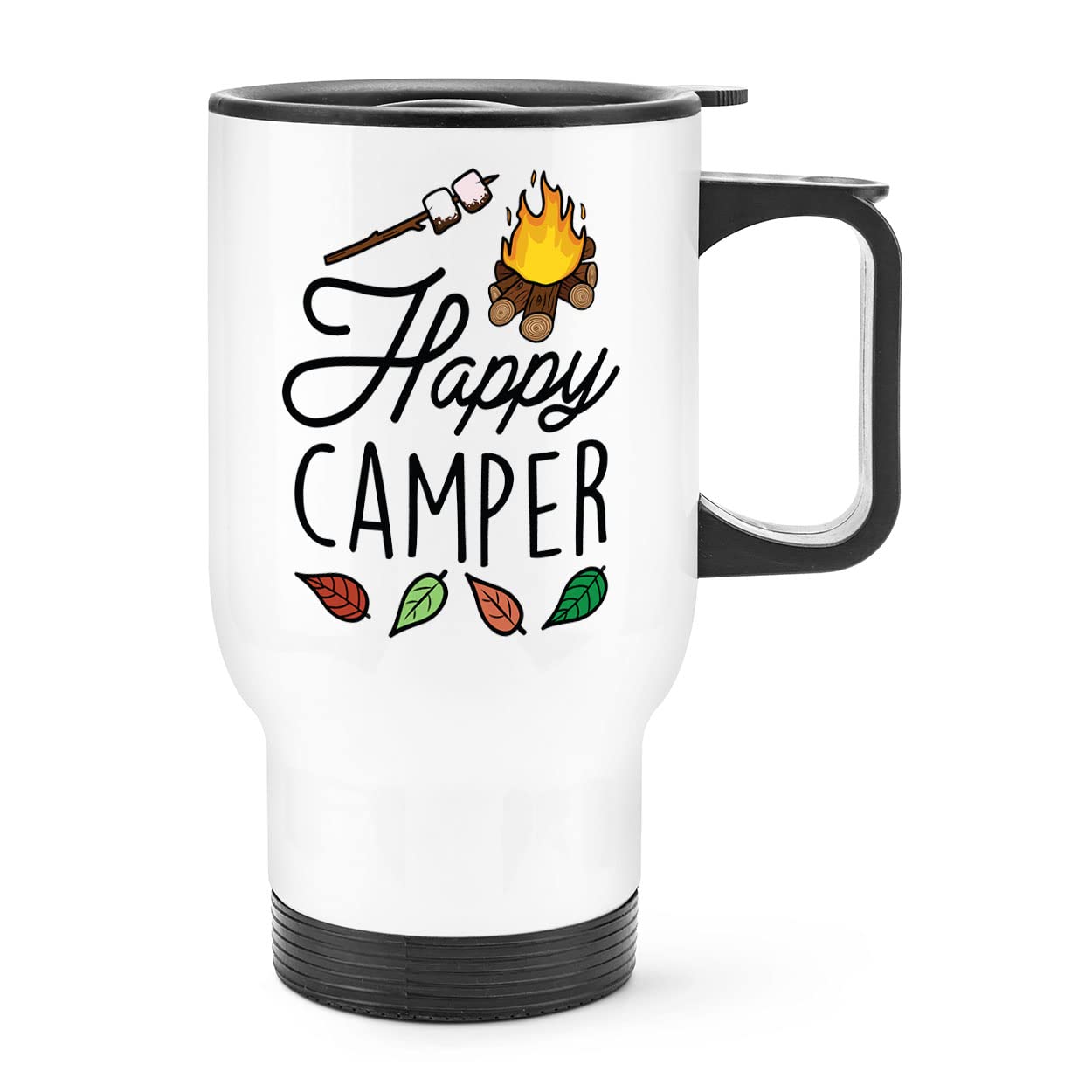 Happy Camper Travel Mug Cup with Handle