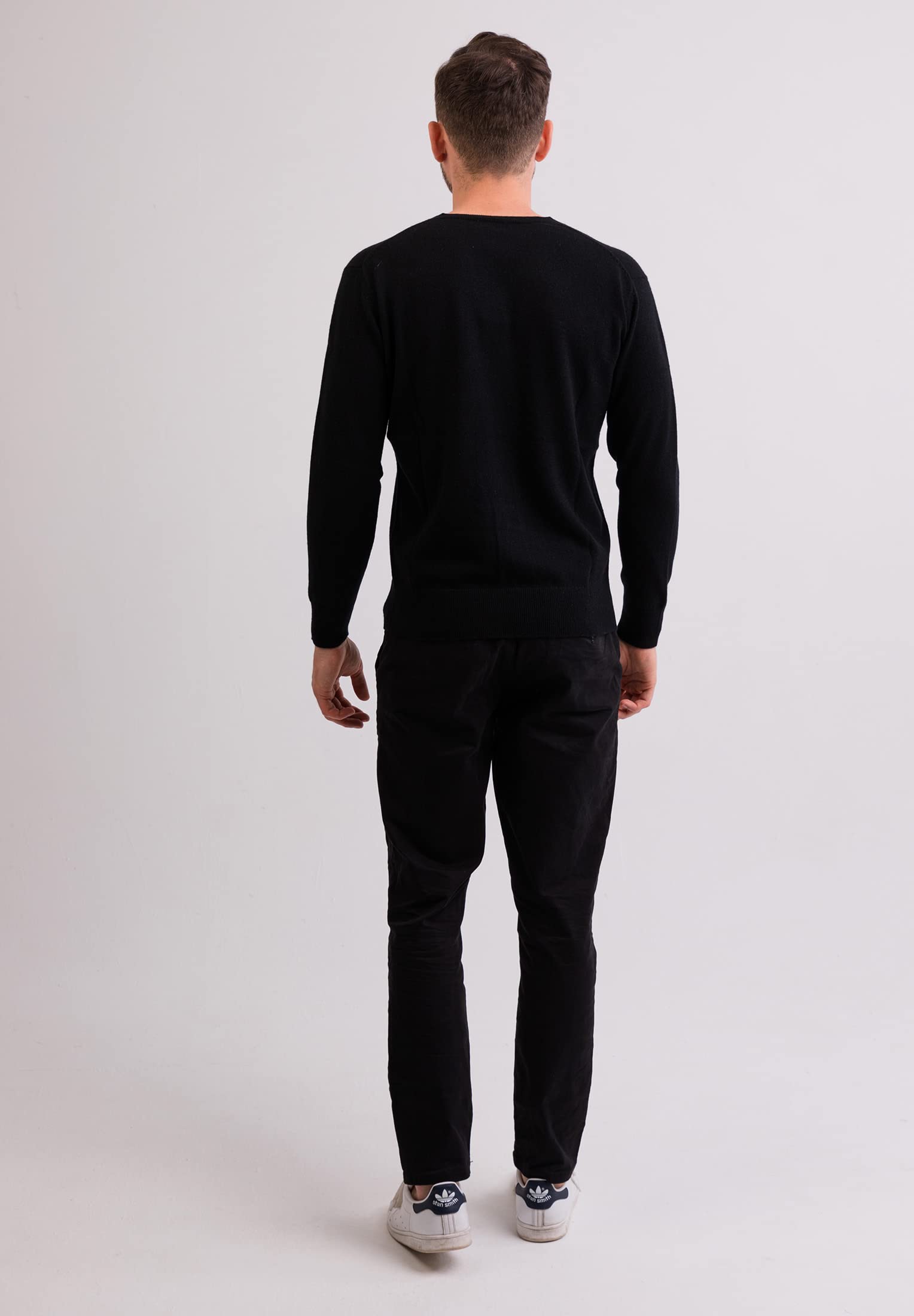 100% Kaschmir Herren Pullover | Sweater V-Ausschnitt 2-fädig