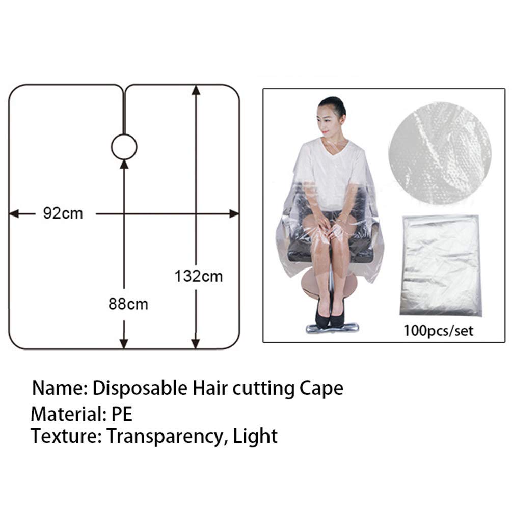 Confezione da 100 pezzi, collo sciallato Bicchiere di parrucchiere, Tagliare i capelli Dye Shampoo Capo,Clear,1Piece