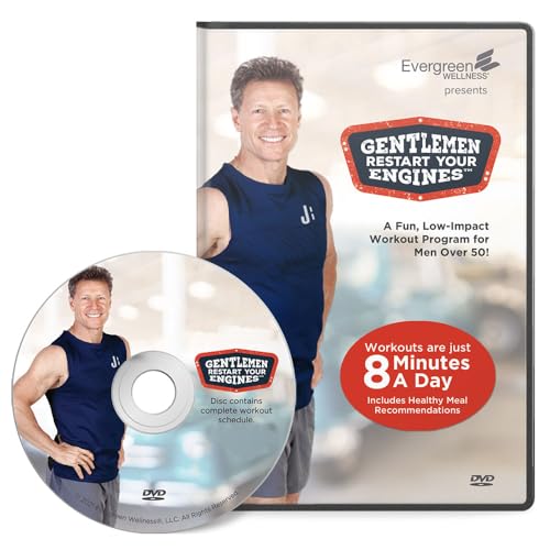 Senior Exercise DVD for Men 50-80+, Gentlemen, Restart Your Engines Is A Workout DVD That Helps Men Recapture Youth and Vitality With Strength Training For Seniors, Cardio, and More