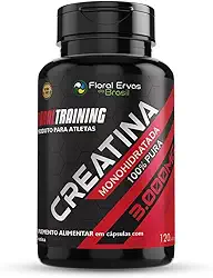 Creatina Pura Monohidratada 120 Cápsulas 3000 Ganho de Força