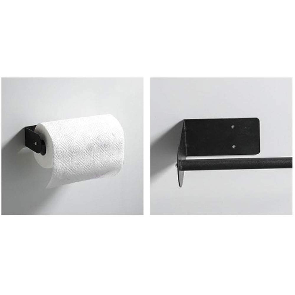 Tissue Box - 2 soportes para toallas de papel debajo del gabinete, soporte de pared para toallas de papel de cocina, soporte adhesivo negro para rollo de toallas de papel