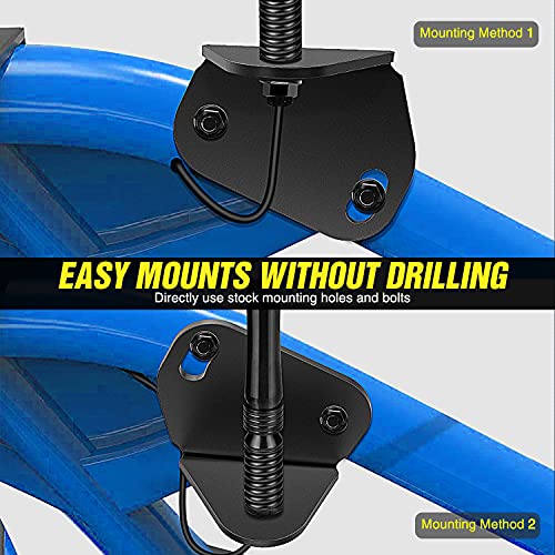 Image of Nilight 2 PCS Rear Pillar Flag Antenna Mounting Brackets, LED Whip Light Mounts Compatible with Can-am Maverick X3 2017-2021