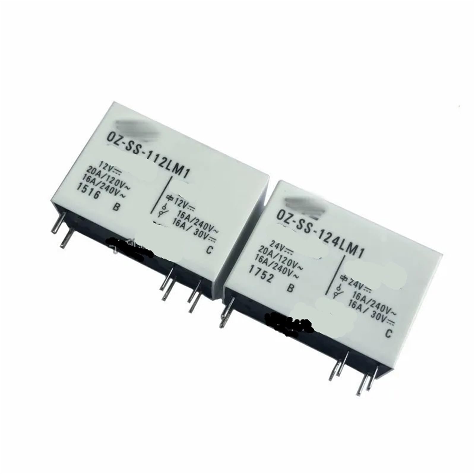 Relé OZ-SS-124LM1 6 pines 16A interruptor para placa electrónica de circuito 24V CA 2