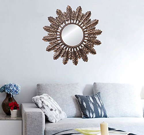 Image of Art Street Copper Forest Leaf Wooden Wall Jharokha for Home Decor