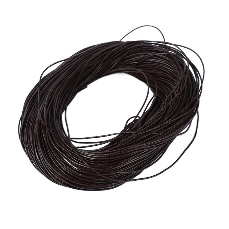Cordón de joyería de cuero redondo de 4.0mm y 2m para hilos de bisutería y manualidades DIY
