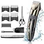 Mens Electirc Waterproof Hair Trimmer Clippers Beard Trimmer Rechargable Professional Barber Hair Cutter Shaving…