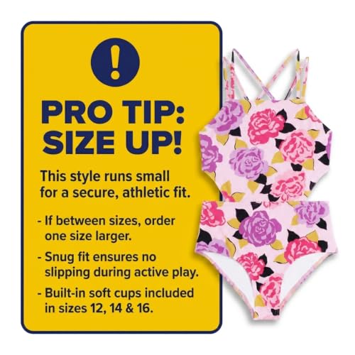 Image of Kanu Surf Girls' Beach Girl Sport Cut-Out One Piece Swimsuit