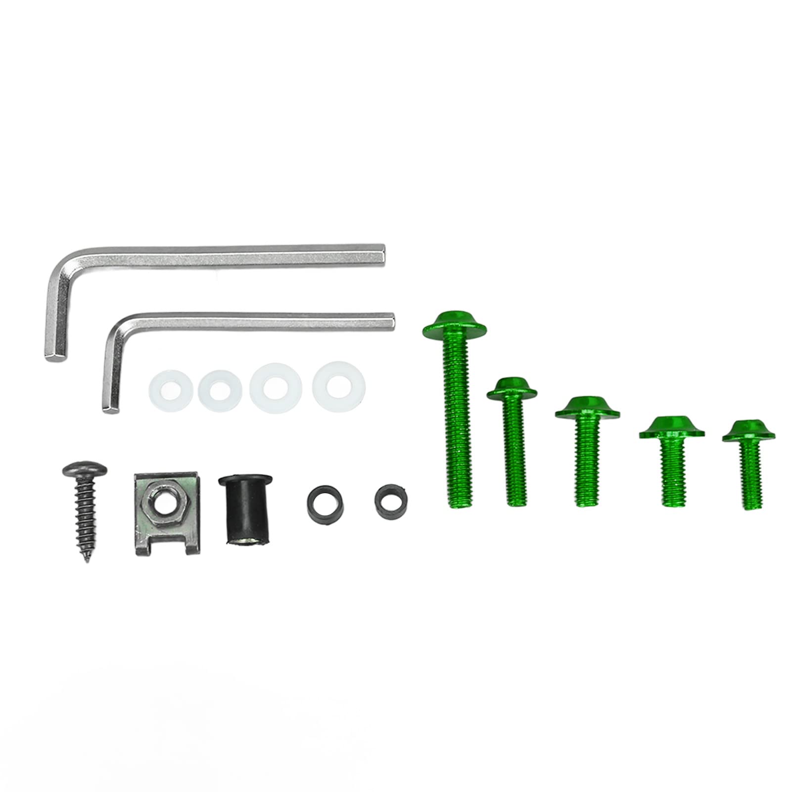 Kit 177 Pièces Vis & Boulons Carénage Moto Universel Argent – M5 M6, Clips, Rondelles, Pilier Plastique
