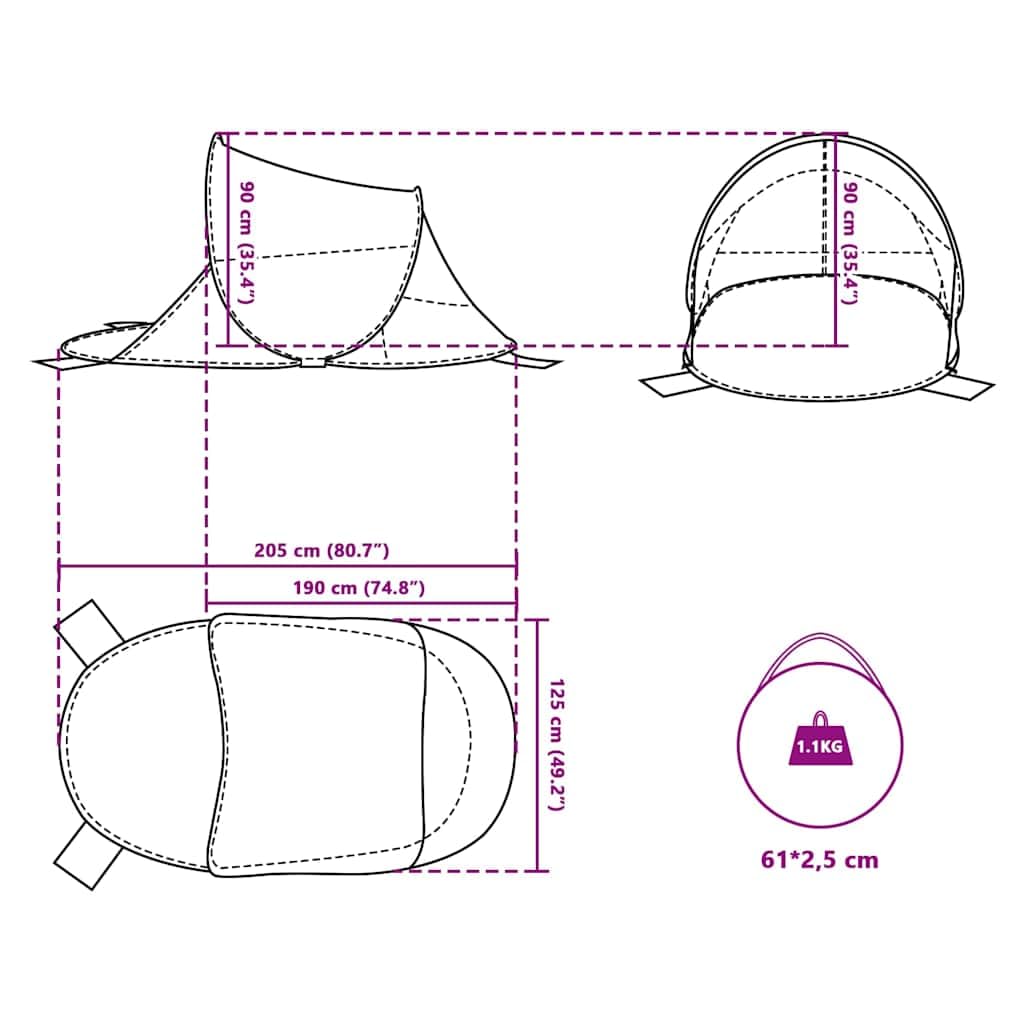 Mangloder Strandzelt Azurblau Wasserdicht Pop-Up Campingzelt für Garten, Strand, Outdoor, leicht, kompakt, Winddicht, schnell aufbaubar, ideal für Reisen, Wandern, Festivals und Familienausflüge