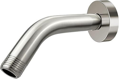 Eolax Brazo de ducha y brida de 6 pulgadas hecho de acero inoxidable montado en la pared para cabezal de ducha fijo y soportes de cabezal de ducha