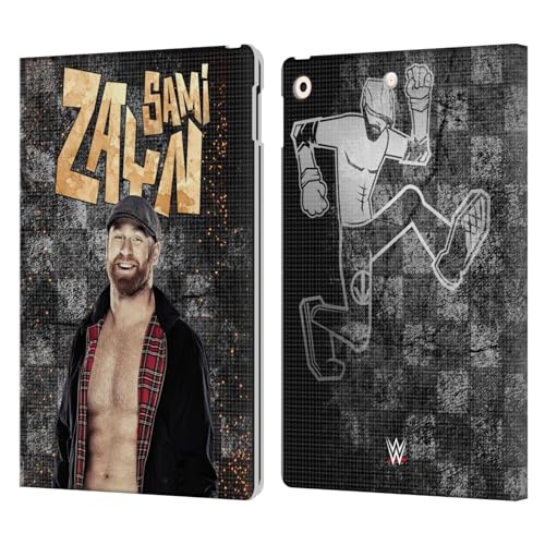 Protection iPad 10.2 WWE Sami Zayn étui portefeuille cuir rabat aimanté