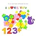 7 Pack Self-Adhesive Foam Stickers Assorted Colors Kid's Arts Craft Supplies for Greeting Cards Home Decoration (Letter, Stars, Hearts, Flowers, Cats and Dogs and Number)