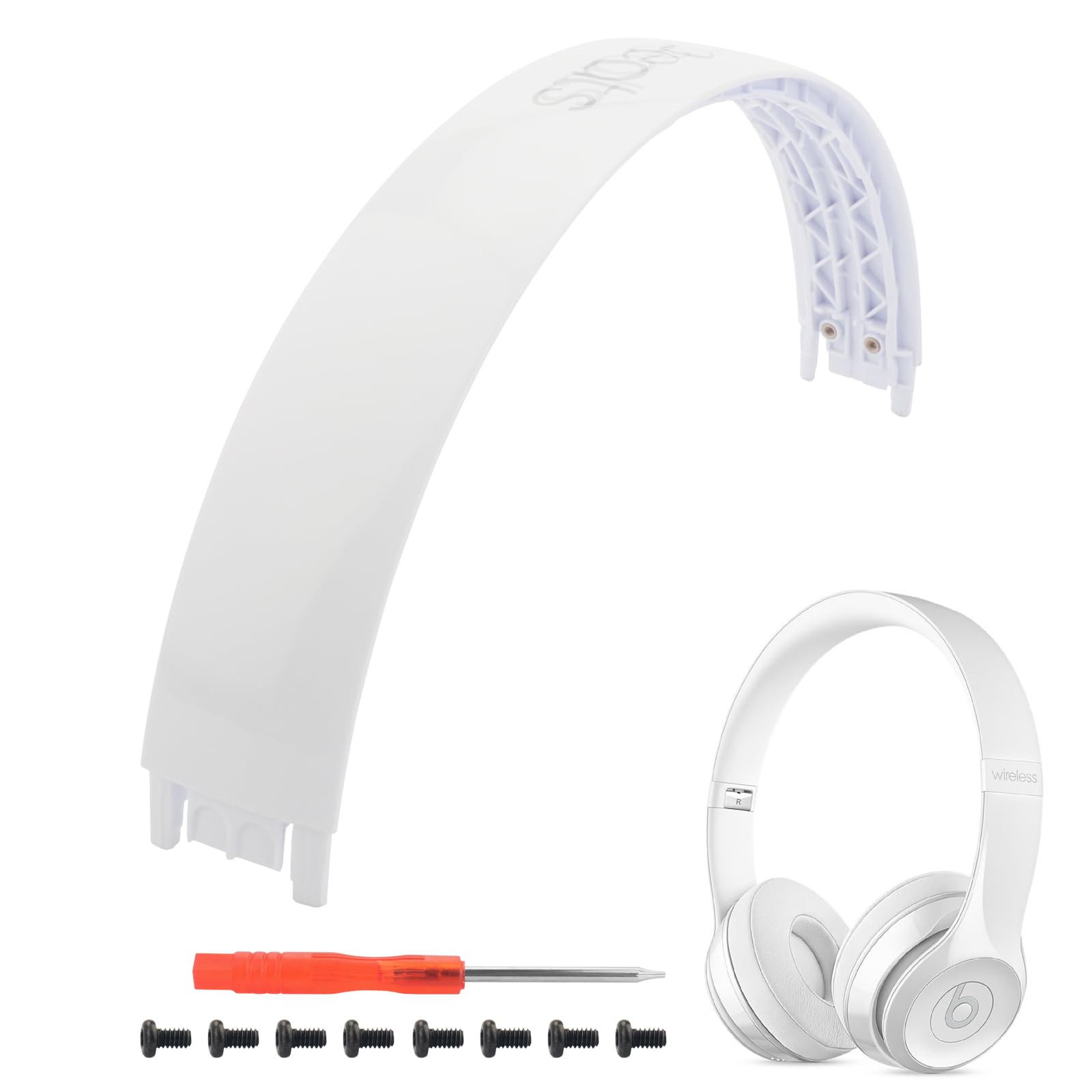 Solo3 Headband Replacement Parts Accessories Solo2 Headband Repair Kit Compatible with Solo 3.0 Solo 2.0 Wireless Top Headband（White）