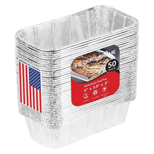 Aluminum Pans Mini Loaf Pans (50 Pack) 1 Lb Aluminum Foil Tin Pans, Small Loaf Pans – 1 Pound Disposable Baking Pans Perfect for Baking Cakes, Bread Loaves - 6 x 3.5 x 2