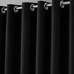Cortina em Tecido Blackout 2,80 m x 2,30 m Corta Luz Para Sala, Quarto, Escritório (Preto)