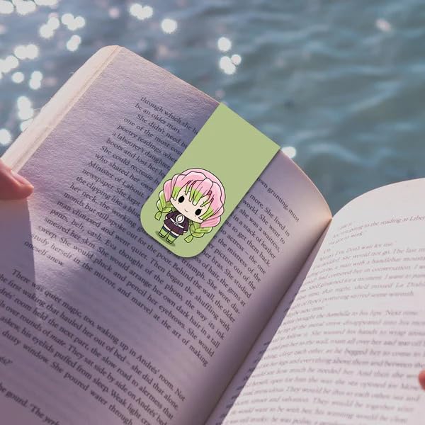 Image of Anime Bookmarks Demon Slayer Chibi - Set of 9 Magnetic Bookmarks | Best Gift for Readers, Book Enthusiast & Fans I Naruto | Fridge Magnets (Demon Slayer Chibi)