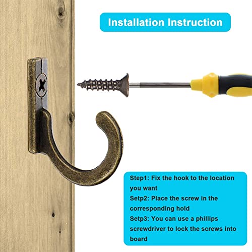 Nanaxagly 10 Pieces Zinc Alloy Antique Wall Mounted Delicate Small Hooks With Screws For Home Hanging Keys Hanging Towel Hanging Hat Coat Kitchen Supplies Etc thumb #6