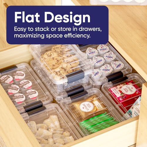 Image of Superio 0.7 Quart Mini Clear Plastic Storage Container with Lid, Stackable Small Organizer Box for Crayons, Art Supplies, Beads, Sewing, Stationery & Food Storage, 2 Pack