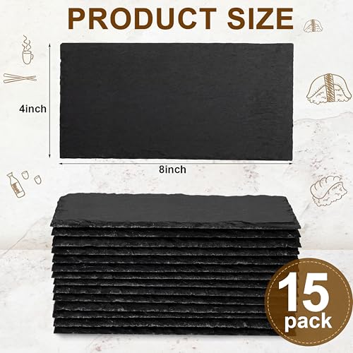 Tablas de pizarra negra rectangular pack 15 piezas miniatura 2