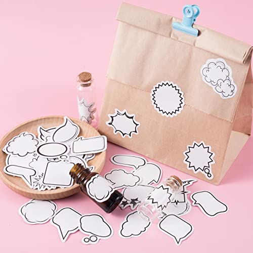 Oiiki 225 Pcs Dialog Box Paper Stickers, Cute Label Stickers, Assorted Shape Paper Stickers, Adhesive Labels For Scrapbooking, Planners, Diary, Calendar -5 Boxes, 45Pcs/Each Box -White,Black #TOP5