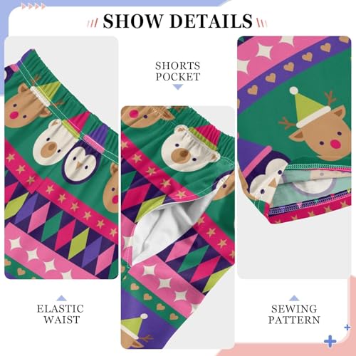 ZZXXB Birthday Penguin Bear Boys Long Pants Soft Trousers Elastic Waist Kids Lounge Bottoms with Pockets S-XL4