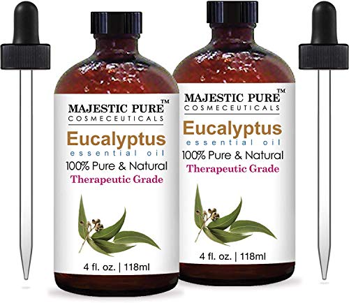 Majestic Pure Eucalyptus Essential Oil, Pure and Natural with Therapeutic Grade, Premium Quality Eucalyptus Oil, Set of 2, 4 Oz