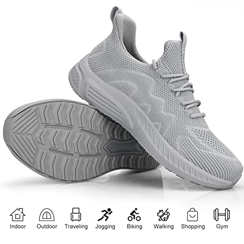 Image of Feethit Mens Non Slip Walking Sneakers Athletic Gym Tennis Running Shoes | Slip on Shoes,Lightweight,Breathable,Comfortable Workout Sneakers,For Daily Activities