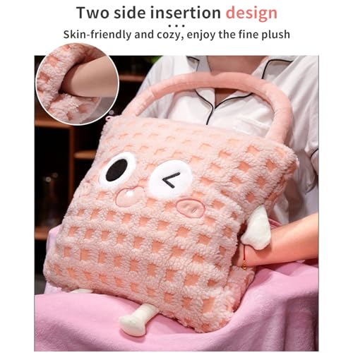 Almohada de lana suave 38x38 cm multiusos rosa miniatura 4