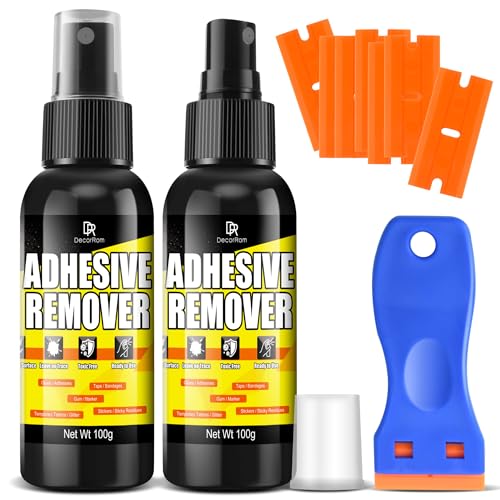 Adhesive Remover for Cars 7oz - Sticker Remover Spray with Scraper, Safe on Paint & Glass - Rapidly Removes Glue, Labels, Decals & Tape Residue - Surface-Safe Adhesive Spray for Car Windows & Paint
