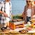 Portable Charcoal Grill, Small Tabletop BBQ, Foldable Mini Hibachi, Stainless Steel Camping Grill, Compact Outdoor Cooker for Picnic, Tailgating (Orange)