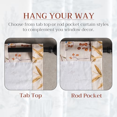 Image of Maison d' Hermine Curtains for Living Room 100% Cotton 50 inchx84 inch (Pack of 1) | 84 inches long Light Filtering Curtains for Windows Bedroom with Rod and Loop Pockets - Hokuzai - Beige