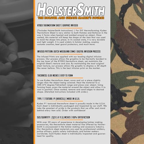 Image of KYDEX Sheet - (Infused Print) - (12in x 12in) - (Dutch Woodland Camo) - (1 Sheet) - (for Holster Making & Hobby) - (USA Made)