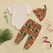Muspeczenith My First Juneteenth Baby Boy Outfits Infant Short Sleeve Romper Bodysuit African Print Pants Hat Summer Clothes (Beige, 0-3 Months)